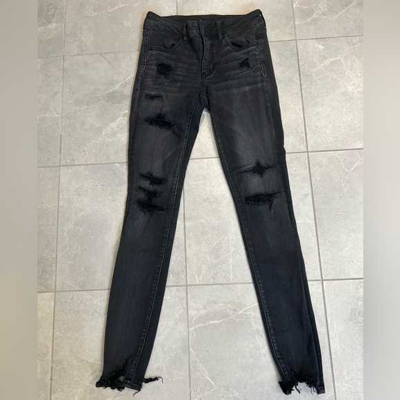 NWOT American Eagle Womens Black Denim Jeggings - NE(X)T Level Stretch - Picture 1 of 15